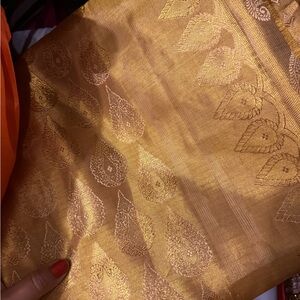 Elegant Gold Brocade tissue silk Kanjeevaram saree